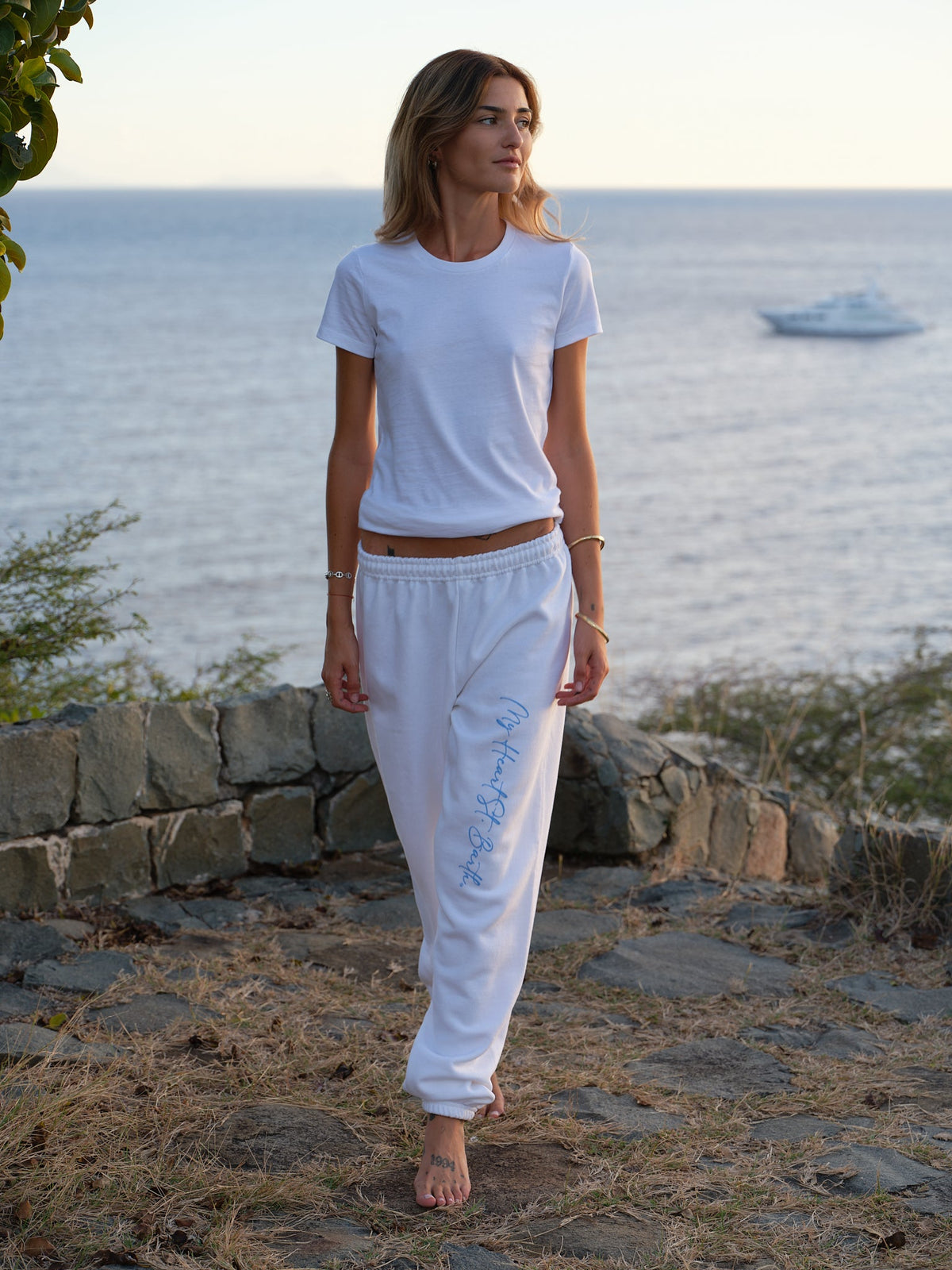 The Signature Jogger in White, full length